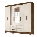 Ver imagem 1 de Guarda Roupa 8 Portas com Espelho San Lorenzo Plus Castanho Wood Baunilha 941391 Moval
