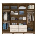 Ver imagem 3 de Guarda Roupa 8 Portas com Espelho San Lorenzo Plus Castanho Wood Baunilha 941391 Moval