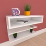 Rack Moderno com Duas Prateleiras Em MDF Branco - 1