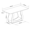 Ver imagem 3 de Conjunto Sala de Jantar 6 Lugares Genebra em MDF Mel e Bege