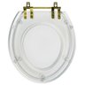 Assento Sanitario Poliéster Convencional Universal Oval Cristal com Ferragem Dourada - 1