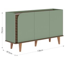 Aparador Buffet Ambiente Jurerê Hortelã Amêndoa - Colibri - 4