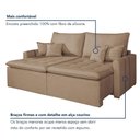 Ver imagem 7 de Sofá Retrátil Boston 3 Lugares 220cm Bege Veludo Kc Rei de Casa