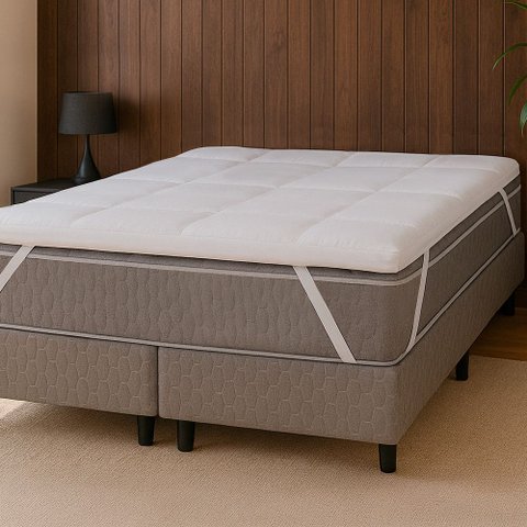 Pillow Top Casal Macio de Manta Siliconada Antialérgico 200 Fios 138x188x6cm - Bf Colchões