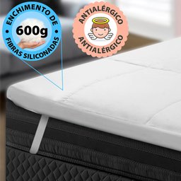 Pillow Top Casal Macio de Manta Siliconada Antialérgico 200 Fios 138x188x6cm - BF Colchões - 4