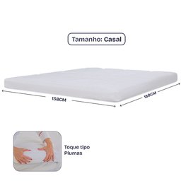 Pillow Top Casal Macio de Manta Siliconada Antialérgico 200 Fios 138x188x6cm - Bf Colchões - 6