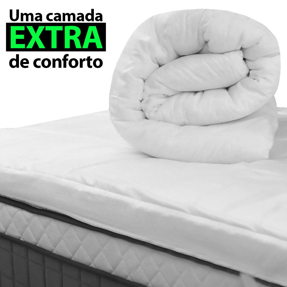 Pillow Top Casal Macio de Manta Siliconada Antialérgico 200 Fios 138x188x6cm - BF Colchões - 3