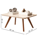 Ver imagem 2 de Mesa de Centro Decorativa Pés em Madeira:Off White