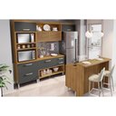 Ver imagem 1 de Cozinha Modulada Completa Princesa 5 Peças 1 Aéreo + 2 Balcões + 1 Paneleiro+1ilha C6p61 Freijó