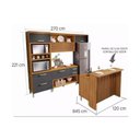 Ver imagem 5 de Cozinha Modulada Completa Princesa 5 Peças 1 Aéreo + 2 Balcões + 1 Paneleiro+1ilha C6p61 Freijó