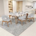 Ver imagem 2 de Kit 05 Cadeiras de Jantar e Estar Living Estofada Lince L02 Linho Cinza - Lyam Decor