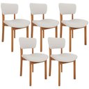 Ver imagem 1 de Kit 05 Cadeiras para Sala de Jantar Cozinha Living Estofada Dara L02 Bouclê Cru - Lyam Decor