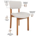 Ver imagem 3 de Kit 05 Cadeiras para Sala de Jantar Cozinha Living Estofada Dara L02 Bouclê Cru - Lyam Decor