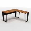 Ver imagem 3 de Mesa de Escritório Industrial em L Tampo 30mm Pés em Metal Cor:nogal com Preto