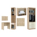 Ver imagem 2 de Guarda Roupa Solteiro com Escrivaninha Avelã Rústico com Areia Master Luciane Móveis