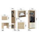 Ver imagem 3 de Guarda Roupa Solteiro com Escrivaninha Avelã Rústico com Areia Master Luciane Móveis