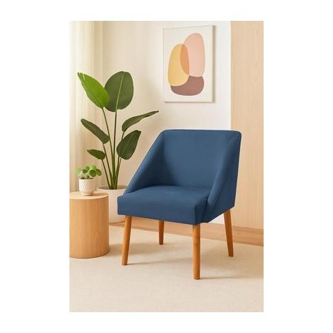 Cadeira Decorativa Liz Suede Azul Marinho para Sala Salão Recepção .