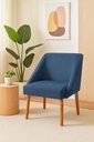 Ver imagem 1 de Cadeira Decorativa Liz Suede Azul Marinho para Sala Salão Recepção .