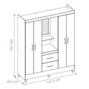 Ver imagem 5 de Guarda Roupa 4p Essen Amendola