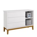Ver imagem 6 de Jogo de Quarto Infantil Guarda Roupa 3 Portas e Cômoda 1 Porta Classic Branco Fosco com Pés Amadeira