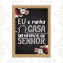 Ver imagem 2 de Quadro Moldura Ouro Eu e Minha Casa Serviremos Ao Senhor 45x34cm:com Acetato