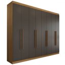 Ver imagem 3 de Guarda-roupa Casal Ele e Ela 8 Portas 4 Gavetas 8 Prateleiras Chumbo/cinamomo - Panorama Móveis
