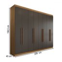 Ver imagem 4 de Guarda-roupa Casal Ele e Ela 8 Portas 4 Gavetas 8 Prateleiras Chumbo/cinamomo - Panorama Móveis