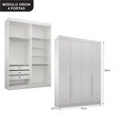 Ver imagem 2 de Quarto de Casal Modulado 11 Portas Orion Branco - Leifer Móveis