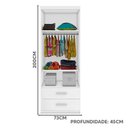 Ver imagem 2 de Quarto Modulado Helen com Roupeiro 2 Portas, Módulo Aéreo, Cama e Auxiliar Branco - Phoenix Baby