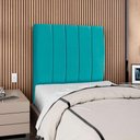 Ver imagem 2 de Cabeceira Solteiro 100 Cm com Frame Carla Suede Azul Turquesa Azul Turquesa