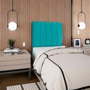 Ver mais imagens de Cabeceira Solteiro 100 Cm com Frame Carla Suede Azul Turquesa Azul Turquesa