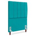 Ver imagem 1 de Cabeceira Solteiro 100 Cm com Frame Carla Suede Azul Turquesa Azul Turquesa