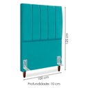 Ver imagem 3 de Cabeceira Solteiro 100 Cm com Frame Carla Suede Azul Turquesa Azul Turquesa