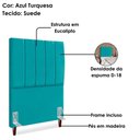 Ver imagem 4 de Cabeceira Solteiro 100 Cm com Frame Carla Suede Azul Turquesa Azul Turquesa