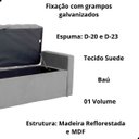 Ver imagem 4 de Kit Cabeceira e Calçadeira Baú Emma Suede Queen 160 Cm