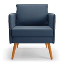 Ver imagem 6 de Kit 01 Namoradeira e 01 Poltrona Suede Castanho Azulnho