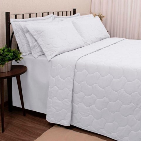 Kit Cobre Leito Buettner Liso Casal Sonata Branco