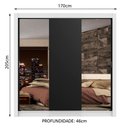 Ver imagem 4 de Guarda-roupa Casal Madesa Lyon Plus 3 Portas de Correr com Espelhos 4 Gavetas