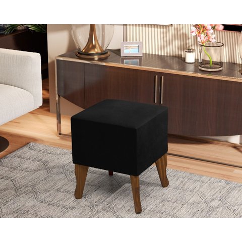 Puff Glamour Preto - Comprar Moveis em Casa