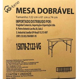 Mesa Maleta Branca Dobrável 1,22x61cm - 8