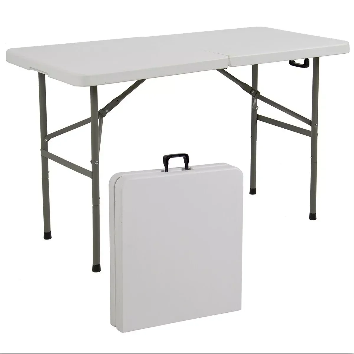Mesa Maleta Branca Dobrável 1,22x61cm