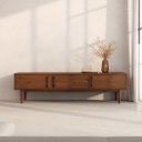 Ver imagem 1 de Rack Tv 75 Polegadas para Sala Moderno Madeira Castanho Tecca Idimex