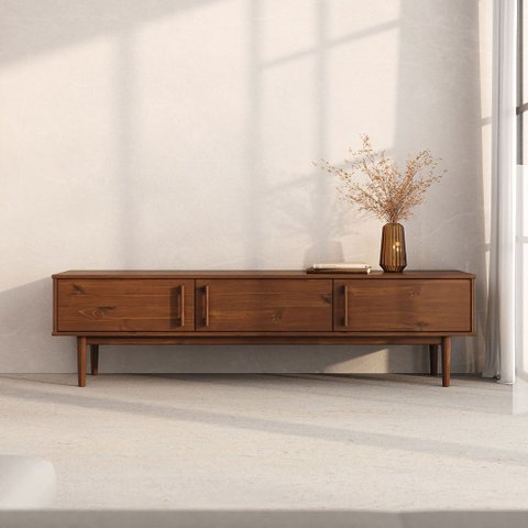 Rack Tv 75 Polegadas para Sala Moderno Madeira Castanho Tecca Idimex