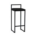 Ver imagem 4 de Kit 2 Banquetas Altas Industriais em Aço Dori Preto Assento Suede Preto - Cor: Preto
