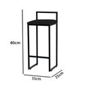 Ver imagem 3 de Kit 2 Banquetas Altas Industriais em Aço Dori Preto Assento Suede Preto - Cor: Preto