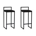 Ver imagem 1 de Kit 2 Banquetas Altas Industriais em Aço Dori Preto Assento Suede Preto - Cor: Preto