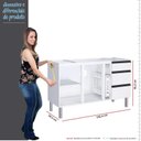 Ver imagem 6 de Balcão Para Cozinha de Aço 2 Portas 3 Gavetas e Porta Tempero Gaia 150 Com Tampo Cozimax Branco