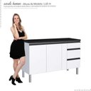 Ver imagem 5 de Balcão Para Cozinha de Aço 2 Portas 3 Gavetas e Porta Tempero Gaia 150 Com Tampo Cozimax Branco