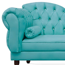 Ver imagem 2 de Recamier Divã Juliana 160cm com Strass - Direita Suede: Azul Turquesa