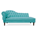 Ver imagem 1 de Recamier Divã Juliana 160cm com Strass - Direita Suede: Azul Turquesa